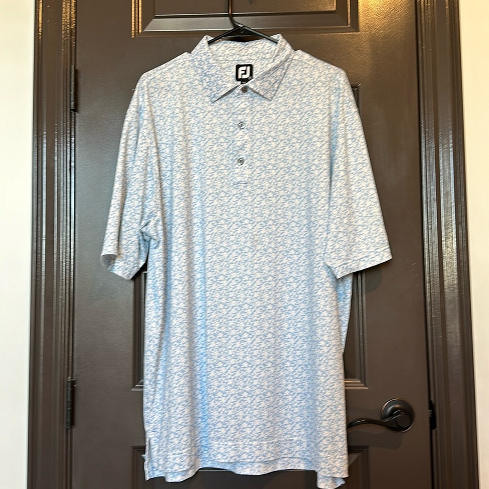 FootJoy Sky Blue Patterned Polo Shirt